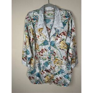 VTG Victoria's Secret Gold Label Button Down Night Gown Sleepwear Sz S